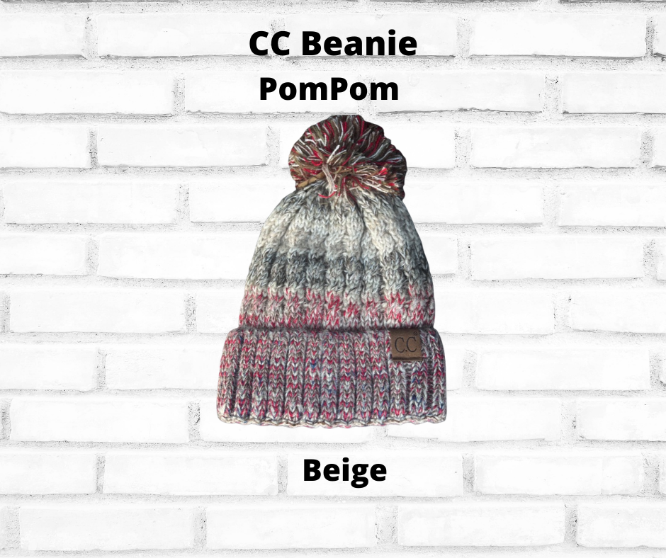 CC Beanie Hats for adults with Fleece Fuzzy Lining Inside | Pom Pom Hats | Crochet CC Beanie Hat