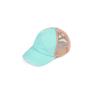 C.C WASHED COTTON TWILL MESH KIDS PONY CAP WITH CRISS-CROSS ELASTIC BAND